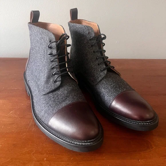 Mens Taft Jack Boot. Size 41 US 8.5  Color:Grey/Oxblood.| Taft Boots, Taft Shoes The Jack Boot - Grey / Oxblood Leather | TAFT main image 3